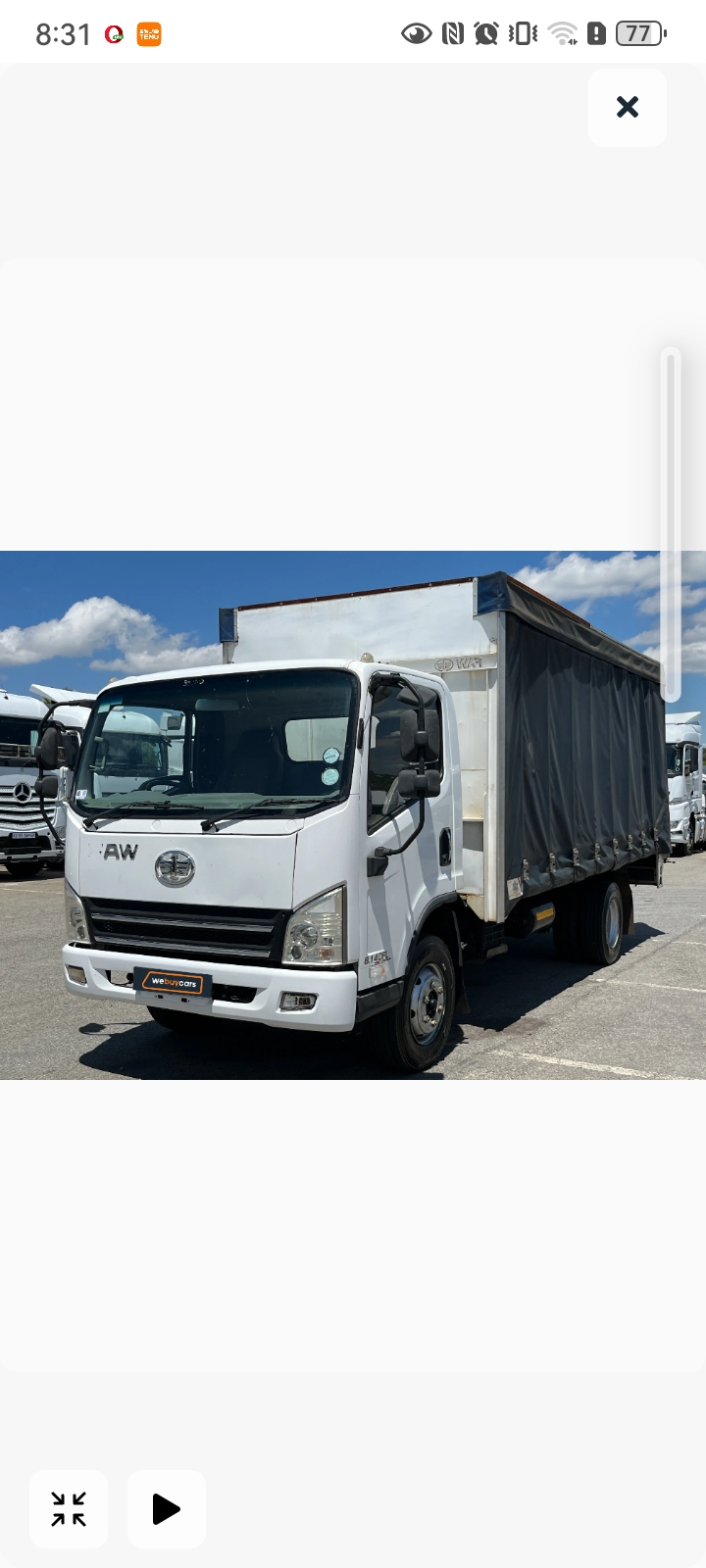 8 Ton Curtain Side Lorry Truck for hire in South Africa, Limpopo